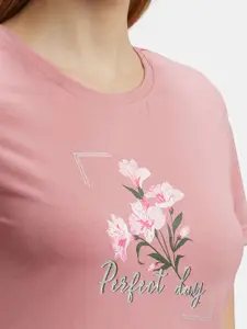 Jockey Printed Super Combed Cotton Curved Hem Styled Sleep Dress-RX44