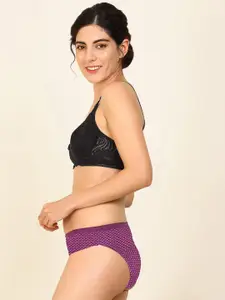 Aamarsh Self-Design Cotton Bra With Briefs