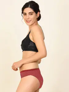 Aamarsh Self-Design Cotton Bra With Briefs
