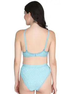 Aamarsh Pack Of 2 Printed Lightly Padded Cotton Bra With Briefs