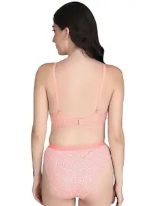 Aamarsh Pack Of 2 Printed Lightly Padded Cotton Bra With Briefs