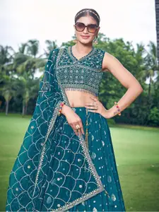 Chandbaali Embroidered Sequined Ready to Wear Lehenga & Blouse With Dupatta