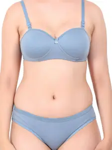 AROUSY Pack Of 2 Cotton Bra Panty Lingerie Set