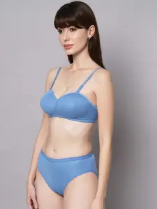 Aamarsh Mid-Rise Cotton Lightly Padded Bra & Mid-Rise Brief