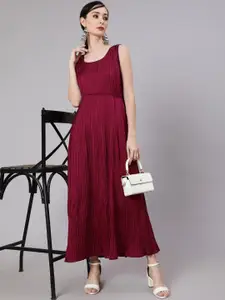 Anouk Round Neck Pleated Maxi Dress