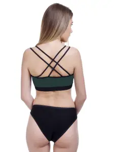 AROUSY Pack Of 3 Cotton Bra Panty Lingerie Set