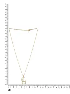 Jazz and Sizzle Gold-Plated Cubic Zirconia Studded Pendant With Chain