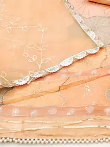 KALINI Embellished Organza Unstitched Dress Material