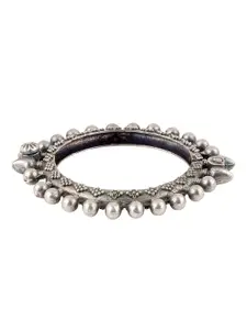 TEEJH Oxidised Silver-Plated Bangle-Style Bracelet