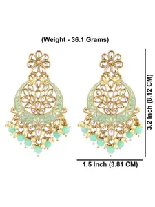 Efulgenz Gold-Plated Contemporary Enamelled Chandbalis