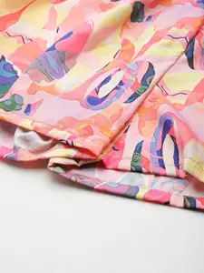 Ms.Lingies Abstract Printed Satin Night Suit