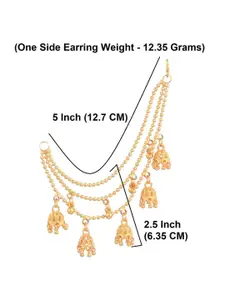 Efulgenz Gold-Plated Contemporary Layered Ear Cuff Earrings
