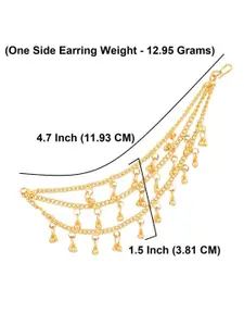 Efulgenz Gold-Plated Contemporary Layered Jhumkas