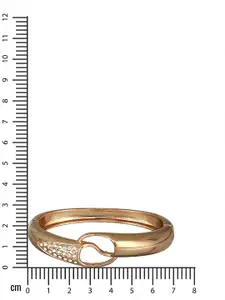 Jazz and Sizzle Gold-Plated Cubic Zirconia-Studded Brass Bangle-Style Bracelet