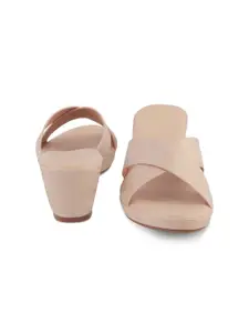 Tresmode Cross Strap Open Toe Platform Heels