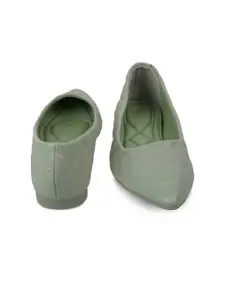 Tresmode Textured Pointed Toe Ballerinas