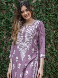 KALINI Floral Embroidered Straight Kurta