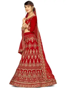 MANVAA Embroidered Semi-Stitched Lehenga & Unstitched Blouse With Dupatta