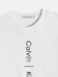 Calvin Klein Jeans Boys Brand Logo Printed Pure Cotton T-shirt