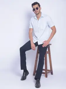 Crimsoune Club Smart Slim Fit Textured Pure Cotton Casual Shirt