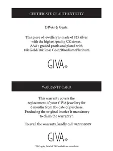 GIVA 925 Sterling Silver Rose Gold-Plated Stone-Studded Adjustable Finger Ring