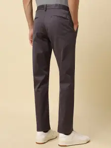 Allen Solly Men Mid-Rise Flat-Front Regular Fit Cotton Casual Trousers