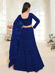 BAESD Girls Embroidered Thread Work Semi-Stitched Lehenga & Unstitched Blouse With Dupatta
