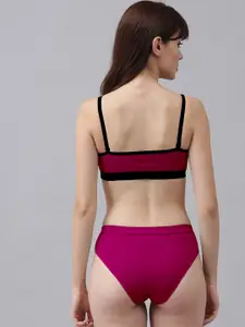 Aamarsh Pack Of 3 Cotton Bra With Briefs