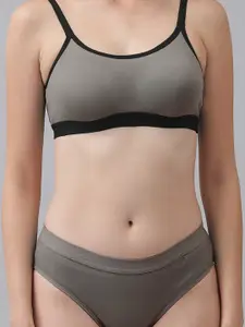 Aamarsh Pack Of 2 Non Padded Cotton Bra With Bikini Brief