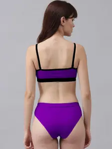 Aamarsh Pack Of 3 Non Padded Cotton Bra With Bikini Brief