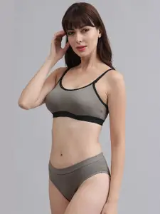 Aamarsh Non Padded Cotton Bra With Bikini Brief