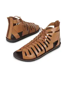 yoho Men Leather Gladiators Sandals