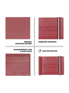 Tommy Hilfiger Men Brand Logo Textured Leather Two Fold Wallet