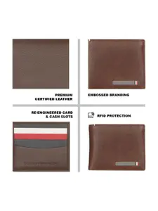 Tommy Hilfiger Men Textured Leather Two Fold Wallet