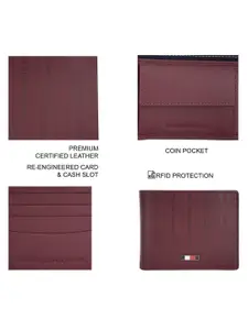 Tommy Hilfiger Typography Printed Rfid Leather Two Fold Wallet