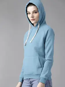 BAESD Pullover Kangaroo Pocket Cotton Ribbed Hooded Sweatshirt