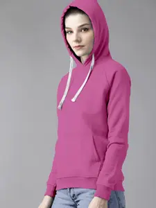 BAESD Hooded Kangaroo Pocket Ribbed Pullover Cotton Sweatshirt