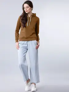 BAESD Hooded Long Sleeves Pullover Ribbed Cotton Casual Sweatshirt