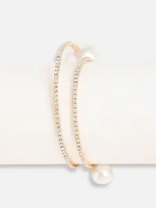 DressBerry Gold-Toned & White Gold-Plated Pearls Bracelet