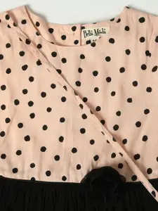 Bella Moda Girl Polka Dot Printed Bell Sleeve Fit & Flare  Cotton Dress