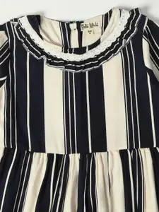 Bella Moda Girls Striped Cotton Fit & Flare Dress