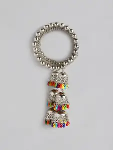 Sangria Women Tasselled Silver-Plated Charm Bracelet