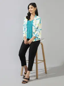 Fabindia Abstract Printed Open Front Shrug