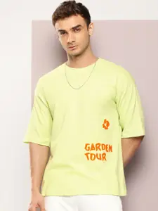 Kook N Keech Printed Drop-Shoulder Sleeves Pure Cotton Oversized T-shirt