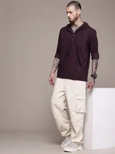 WROGN Hooded Kangaroo Pocket Casual Shirt