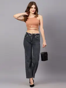 TYFFYN Women Jean Slim Fit High-Rise Heavy Fade Stretchable Jeans