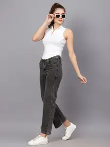 TYFFYN Women Jean Slim Fit High-Rise Light Fade Stretchable Jeans