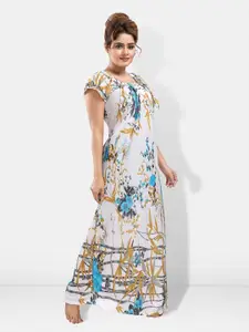 Be You Floral Printed Satin Maxi Everyday Nightdress