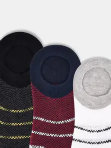 Ajile by Pantaloons Men Pack Of 3 Striped Shoe Liners Socks