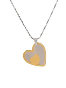 VIRAASI Gold-Plated Textured Pendant With Chain